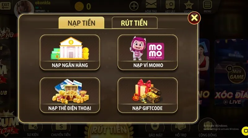 Sumclub hỗ trợ nhiều phương thức thanh toán rút tiền khác nhau